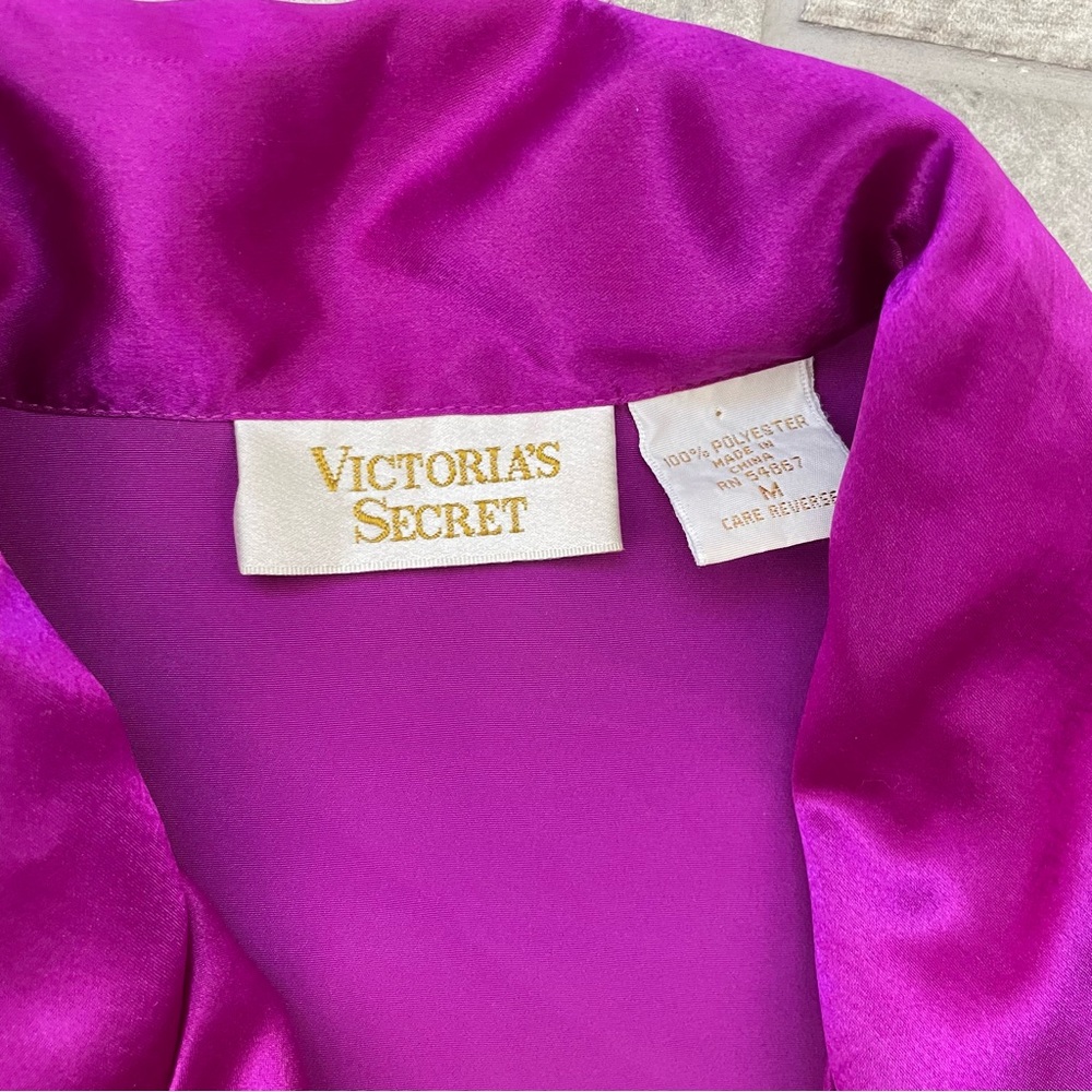 Vintage Victorias Secret Gold Label Sleep Shirt Blazer Cut Size Medium Pajama - Picture 4 of 8
